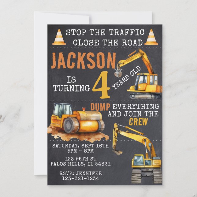 Invitation à l'anniversaire du tableau de bord de  (Devant)