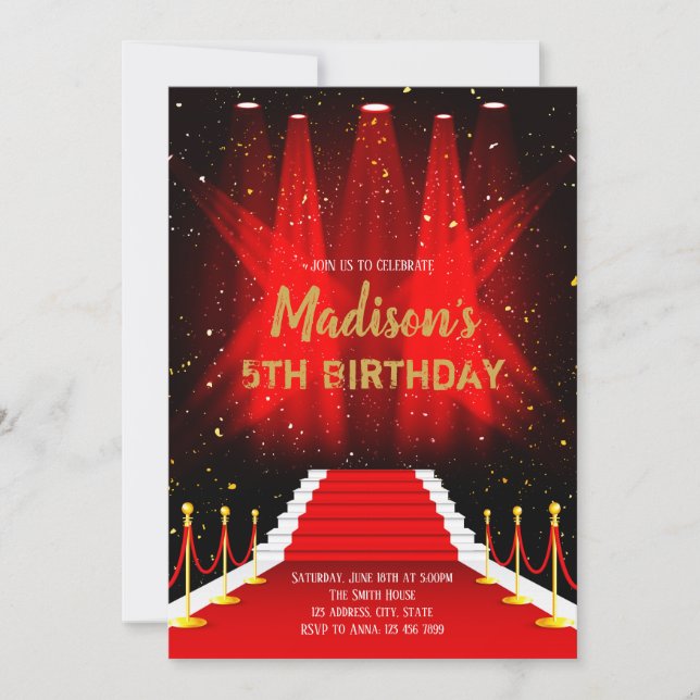 Invitation à l'anniversaire du tapis rouge (Devant)