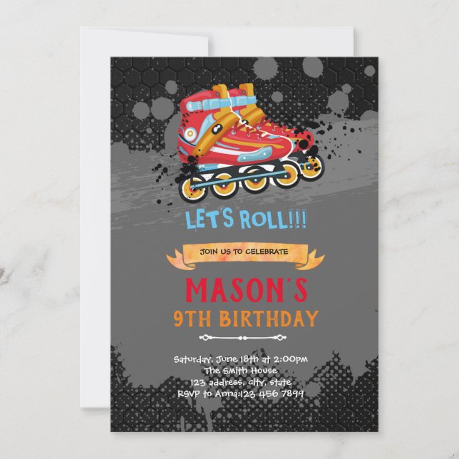 Invitation à l'anniversaire du thème de la roulett (Devant)