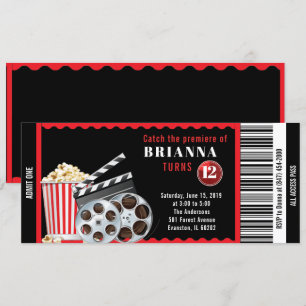 invitation à l'anniversaire du thème du film