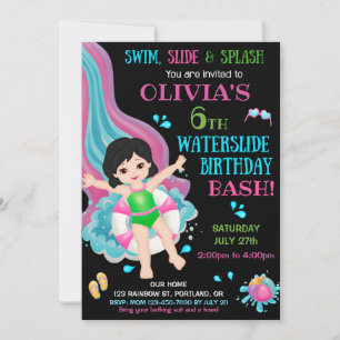Invitation à l'anniversaire du toboggan Waterpark 