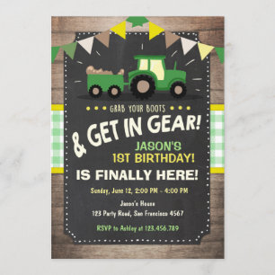 Invitation à l'anniversaire du Tracteur Ferme Boy