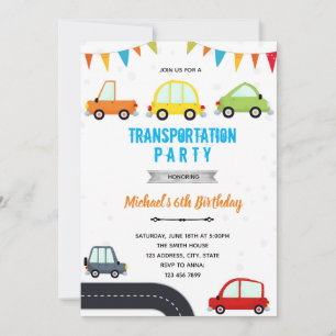 Invitation à l'anniversaire du véhicule de transpo