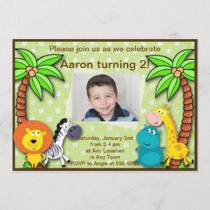 Invitation à l'anniversaire d'un animal de la jung