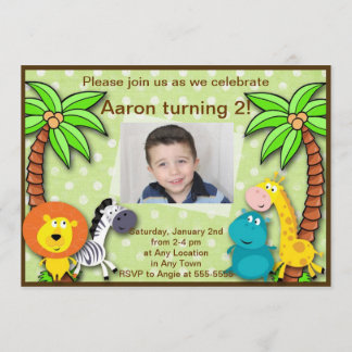 Invitation à l'anniversaire d'un animal de la jung