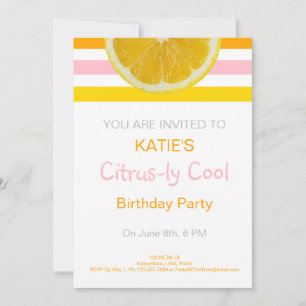 Invitation à l'anniversaire d'un Cool d'agrumes