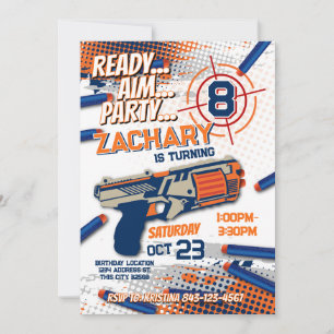 Invitation à l'anniversaire d'un fusil Dart