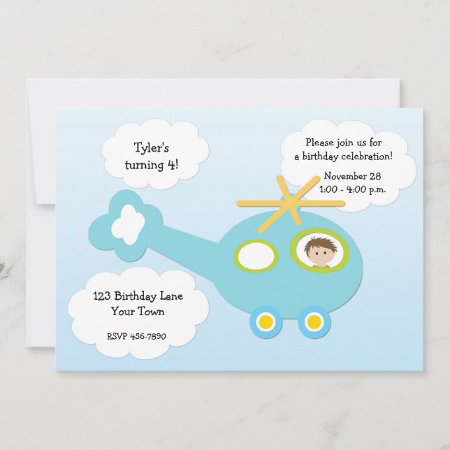 Invitation à l'anniversaire d'un hélicoptère (Devant)