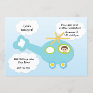 Invitation à l'anniversaire d'un hélicoptère