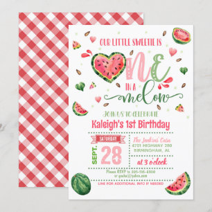 Invitation à l'anniversaire d'un Melon - En vichy