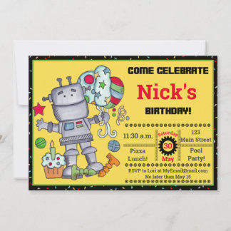 Invitation à l'anniversaire d'un robot