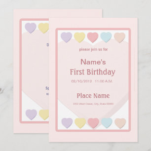 Invitation à l'anniversaire d'une petite fille ros