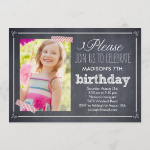 Invitation à l'anniversaire d'une photo élégante