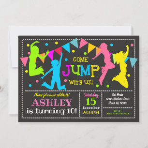 Invitation à l'anniversaire Jump Bounce House Tram