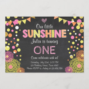 Invitation à l'anniversaire Little Sunshine Lemona