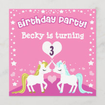 Invitation à l'anniversaire personnalisée de Pink 