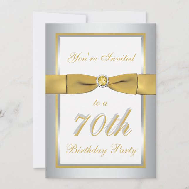 Invitation à l'anniversaire Silver and Gold (Devant)