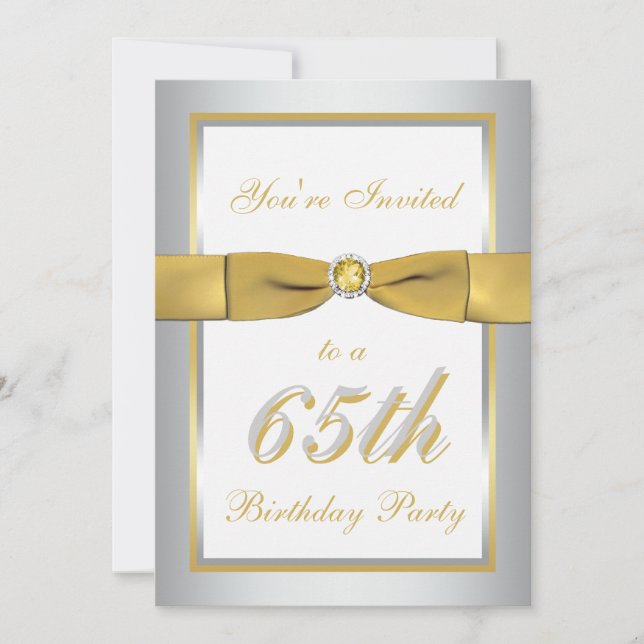 Invitation à l'anniversaire Silver and Gold 65th B (Devant)