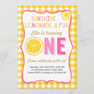 Invitation à l'anniversaire soleil et soleil citro