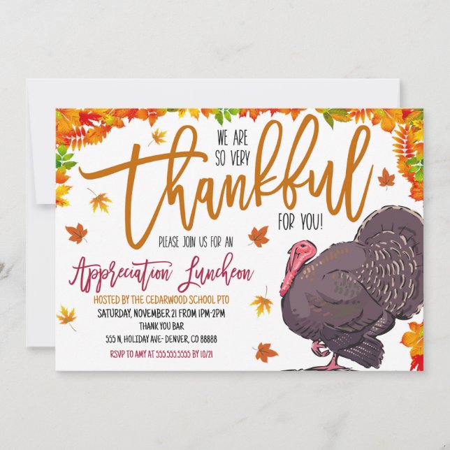 Invitation à l'appréciation de Thanksgiving (Devant)
