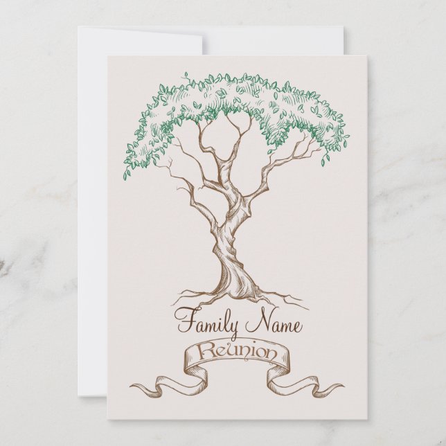 Invitation à l'arbre de réunion familiale (Devant)