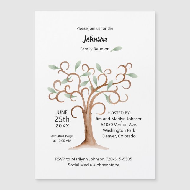 Invitation à l'arbre magnétique de la Réunion fami (Devant)