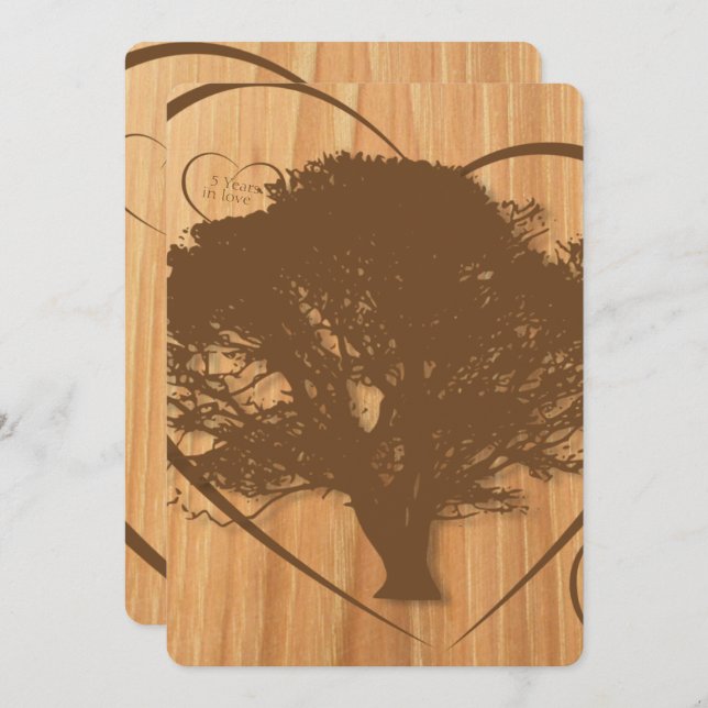 Invitation à l'Arbre Rustique 5e anniversaire du M (Devant / Derrière)