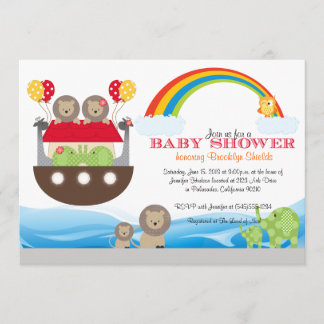 Invitation à l'arche de Noé - Baby shower