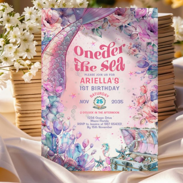 Invitation À L'Arrière De La Voie De Fleurs De Mer Parties sc (Créateur téléchargé)