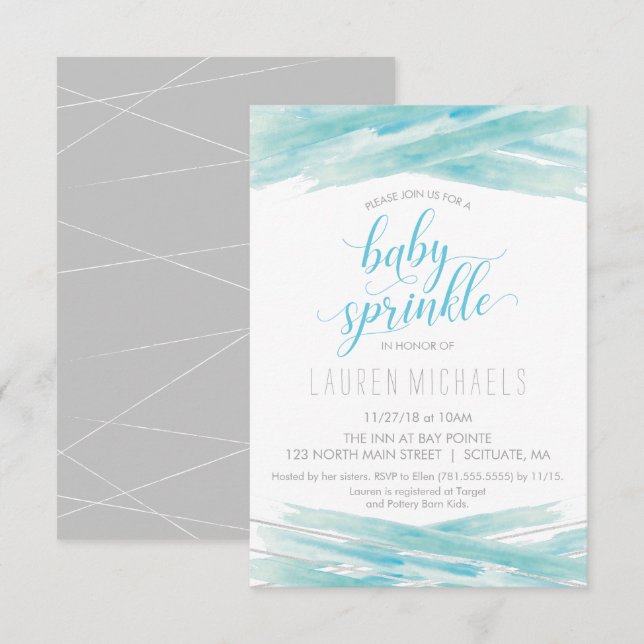 Invitation à l'aspersion de bébé - Personnaliser I (Devant / Derrière)