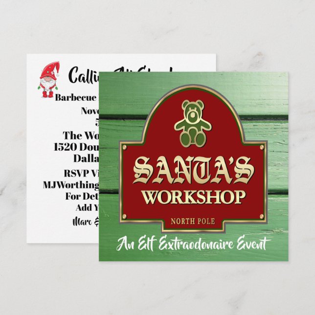 Invitation à l'Atelier du Père Noël (Devant / Derrière)