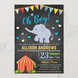 Invitation à l'Baby shower à thème du cirque