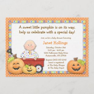 Invitation à l'Baby shower Citrouille d'automne