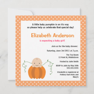 Invitation à l'Baby shower d'automne Cute - Fille