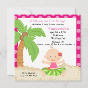 Invitation à l'Baby shower de bébé Hula