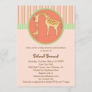 Invitation à l'Baby shower de la Girafe Maman et B