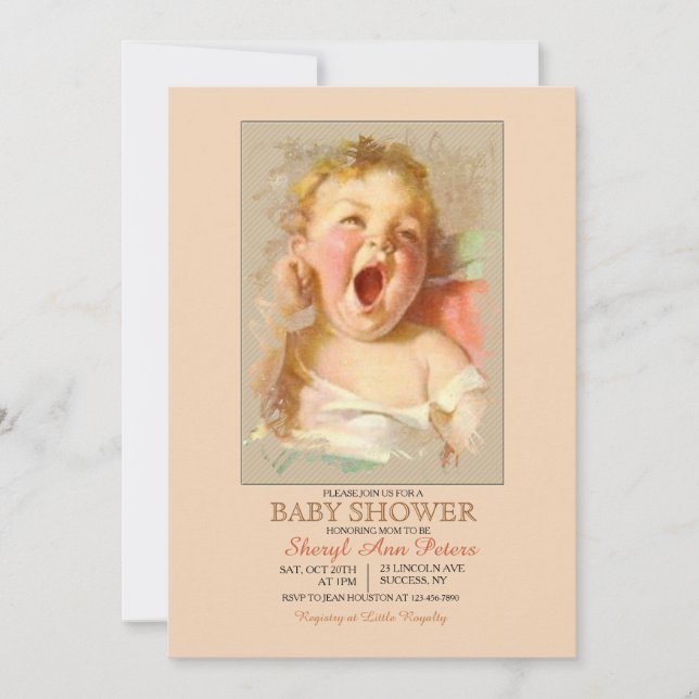 Invitation à l'Baby shower de Yawn pour bébés (Devant)