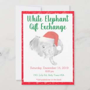 Invitation à l'échange cadeau d'éléphants blancs