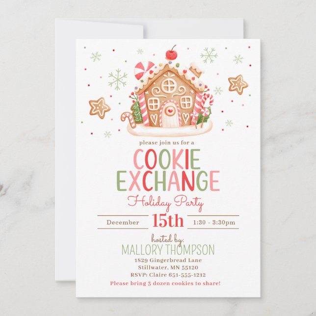 Invitation à l'échange de biscuits à la maison en  (Devant)
