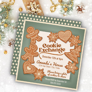 Invitation à l'échange de biscuits de Noël au ging