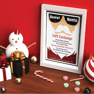 Invitation à l'échange de cadeaux de Père Noël sec