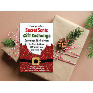 Invitation à l'échange de cadeaux de Père Noël sec