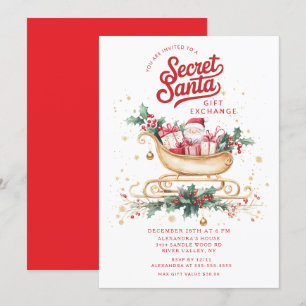 Invitation à l'échange de cadeaux de Père Noël Sec