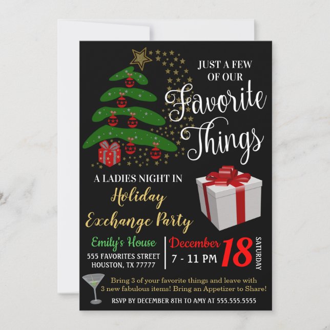 Invitation à l'échange de cadeaux de Things favori (Devant)