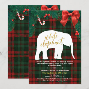 Invitation à l'échange de cadeaux éléphant blanc