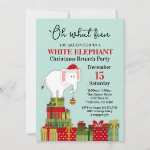 Invitation à l'échange de cadeaux éléphant blanc d