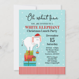 Invitation à l'échange de cadeaux White Elephant