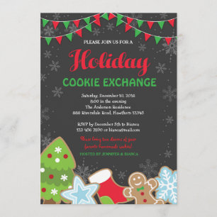 Invitation à l'échange de cookies de Noël / échang