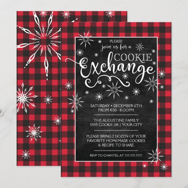 Invitation à l'échange de cookies de vacances (Devant / Derrière)