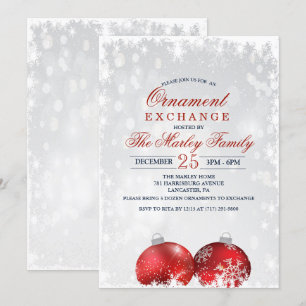 Invitation à l'échange d'ornements de Noël